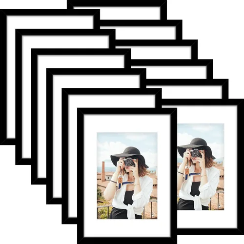 Vista 73 de Picrit - Juego de 12 portarretratos de 4 x 6 pulgadas, para fotos de 3.5 x 5 con paspartú o 4 x 6 pulgadas sin paspartú, marcos para colgar