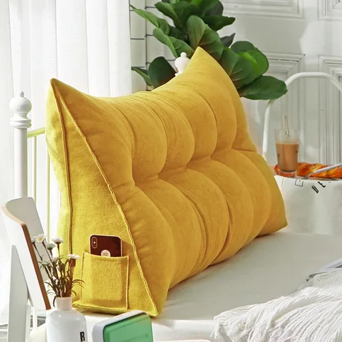 Vista 14 de Almohada triangular para cabecero, almohada de cuña grande lavable para el cuerpo, soporte de posicionamiento del respaldo, almohadas de lectura