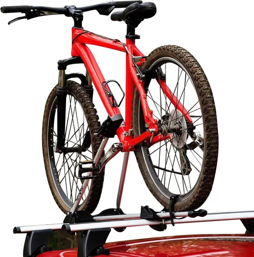Vista 14 de OMAC Soporte para bicicleta de montaje en techo para coche, portador de bicicleta, universal, con cerradura negra