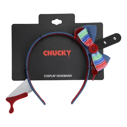 Vista 5 de Bioworld Chucky Bloody Bow con cuchillo en la cabeza Diadema