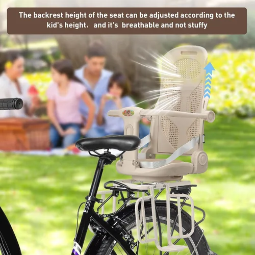 Vista 2 de Kid's Bike seat Rear Child Carrier Bike Chair for Bicycle Kids seat for Children 2~4 Years,Weight 55 lbs