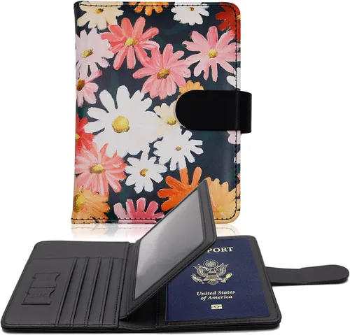 Vista 26 de Melsbrinna - Funda para pasaporte, ranuras para tarjetas, bonita funda para pasaporte para mujeres/hombres, resistente al agua con bloqueo RFID