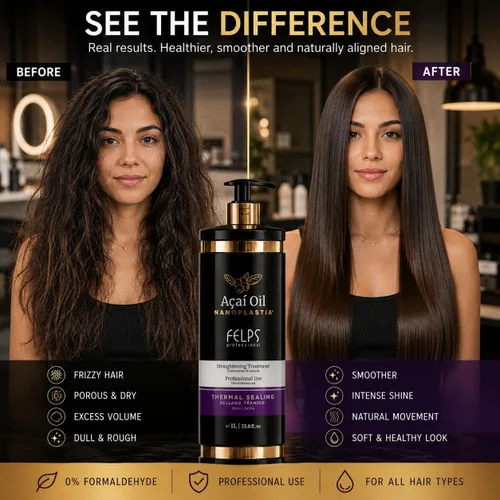Vista 2 de Felps Omega Zero Black Nanoplastia - Tratamiento para alisar el cabello, 33.8 fl oz/33.8 oz