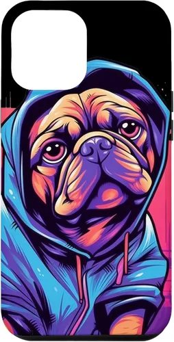Vista 25 de Funda para iPhone 12/12 Pro Pug Graffiti Pug Owner Pug Lover