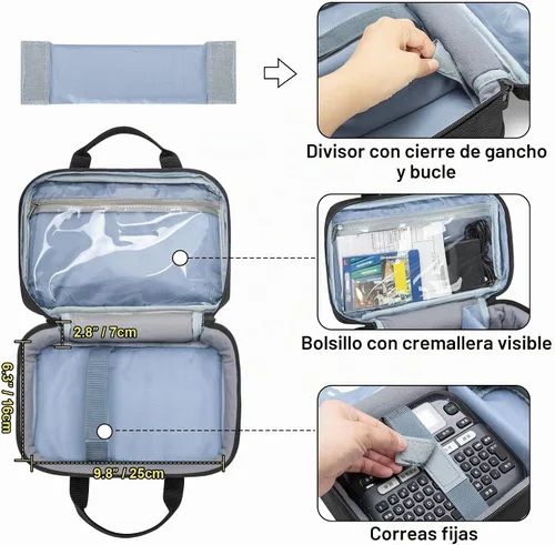 Vista 3 de CURMIO Funda para etiquetadora compatible con Brother P-Touch PT-D220