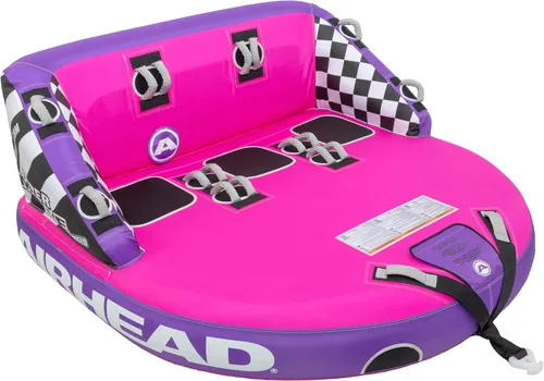 Vista 17 de Airhead Mable Towable Tube for Boating, 1-4 Rider Inflatable Boat Tube for Water Tubing, Heavy Duty Full Nylon Cover, EVA Foam Pads, Dual Tow Point