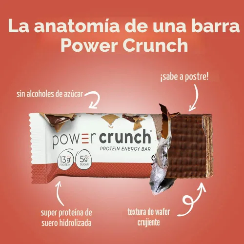 Vista 6 de Barritas de proteína Power Crunch, snacks altos en proteínas con delicioso sabor, S'Mores, 1.4 onzas (12 unidades) (Paquete de 2)