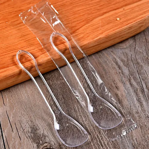 Vista 8 de 100 cucharas de helado, cuchara desechable para pastel, cuchara de pudín de yogur de plástico, color negro