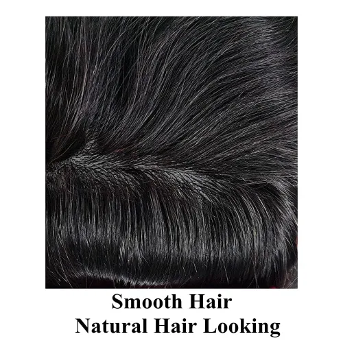 Vista 244 de Toupee para hombre 100% cabello humano real tupé para hombres 0.004 in piel de poliuretano para hombre, sistema de reemplazo de piezas de pelo