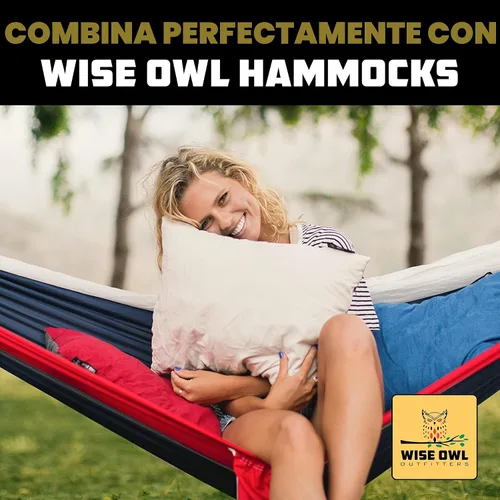 Vista 7 de Wise Owl Outfitters - Almohada de camping - Almohada de viaje de espuma viscoelástica para dormir en avión, senderismo, mochilero y uso al aire Negro