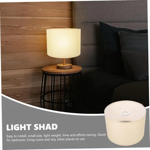 Vista 4 de Uonlytech Elegante pantalla de lino beige de repuesto para lámpara de pie de lino, pantalla de escritorio, fácil de instalar, clips extraíbles