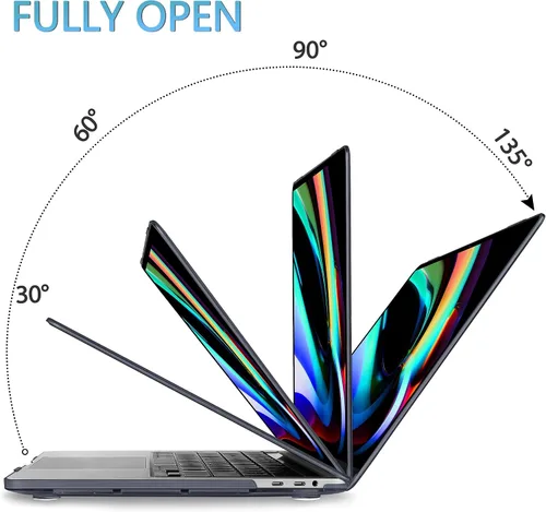 Vista 8 de Mektron Funda para MacBook Pro de 16 Pulgadas A2141 Versión 2019 con Pantalla Liquid Retina/Touch ID, Carcasa Rígida de Plástico con Funda