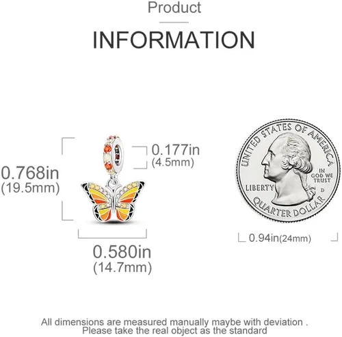 Vista 4 de CYCUFF Abalorios de plata de ley 925 adecuados para collares de dijes, pulseras, abalorios, joyería de regalo para mujeres, familiares y amigas