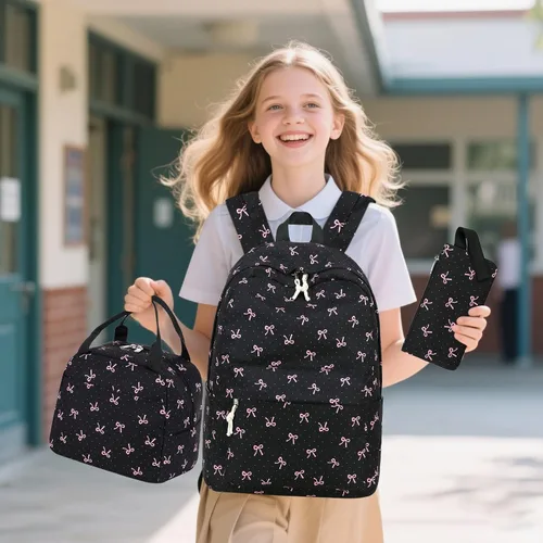 Vista 27 de Bluboon Juego de mochila para adolescentes, mochila escolar para niñas, lonchera y lápices, bolsas para estudiantes, 3 en 1