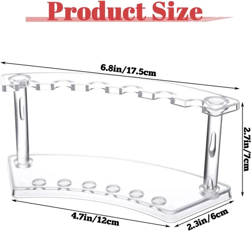 Vista 2 de 12 soportes de exhibición de acrílico para bolígrafos, organizador transparente de 6 ranuras para brochas de maquillaje, bolígrafos de cejas