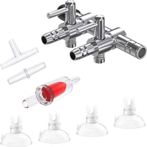 Vista 10 de Pawfly 6 unids 1-Way Acuario Control de Flujo de Aire Palanca Distribuidor de Válvula Recta Divisor para Peces Tanque