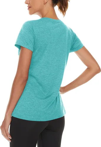 Vista 2 de TACVASEN Camisetas de manga corta para mujer, ligeras, de secado rápido, para senderismo, para exteriores