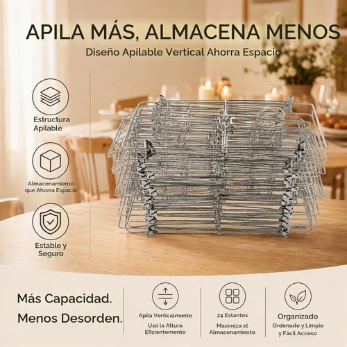 Vista 5 de Paquete de 24 soportes para bufé de alambre para rozar, 20 x 12 pulgadas