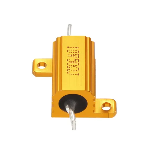 Vista 2 de uxcell 2 piezas de resistencia de caja de aluminio 10W 50 ohmios bobinado para convertidor LED con poste de varilla 10W50RJ