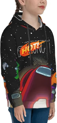 Vista 2 de fewdceor Sudadera con capucha con estampado digital 3D de dibujos animados para niños y niñas adolescentes