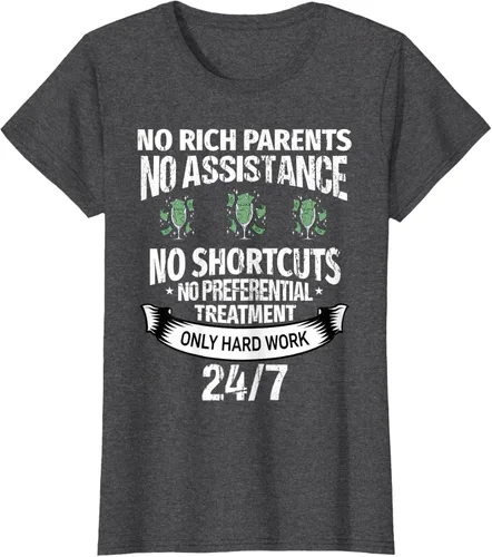 Vista 5 de Camiseta No Rich Parents Just Only Hard Work, Negro -, Pequeña