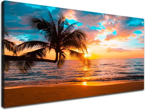 Vista 17 de Ephany Arte moderno de pared de árbol rojo, impresión en lienzo de paisaje, 80 x 40 pulgadas (5 piezas) para decoración de sala de estar