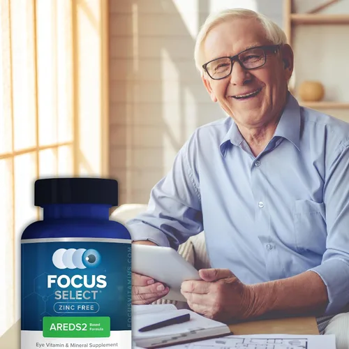 Vista 5 de Focus Vitamins Fórmula libre de zinc Focus Select 180 cápsulas de gel blando Fórmula basada en AREDS2 Vitamina y suplemento para ojos