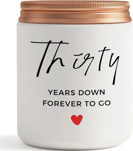Vista 8 de Regalos de velas de aniversario de 30 años, el mejor regalo de 30 aniversario de boda, pareja, ella, él, esposa, marido, mujeres
