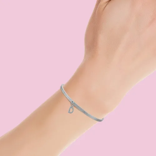 Vista 4 de Spinningdaisy - Brazalete con colgante de cristal con inicial