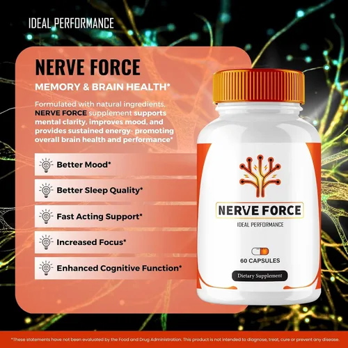 Vista 4 de Cápsulas de suplemento de neuropatía de fuerza nerviosa, fuerza nerviosa para neuropatía y píldoras de suplemento de salud cerebral - Píldoras