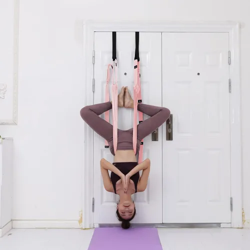 Vista 5 de Tchrules - Correa de estiramiento de piernas, cinturón de entrenamiento para hiperextensiones con anclaje para puerta, equipo de entrenamiento