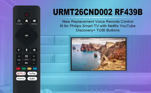 Vista 4 de URMT26CND002 - Control remoto de voz de repuesto para Philips Smart TV 55PUL7672/F7 55PUL7552/F7 50PUL7552/F7 643PUL7652/F7 65PUL7552 50PUL7672/F7