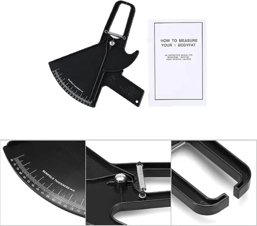 Vista 9 de Yinhing Calibre de grasa corporal, herramienta de medición precisa de pliegue de piel de 0.000-3.150 in con escala de fácil lectura, fitness y Negro