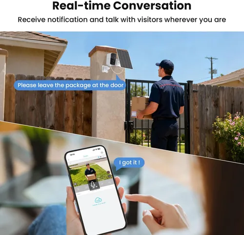 Vista 6 de Paquete de 2 cámaras de seguridad solar WiFi inalámbricas