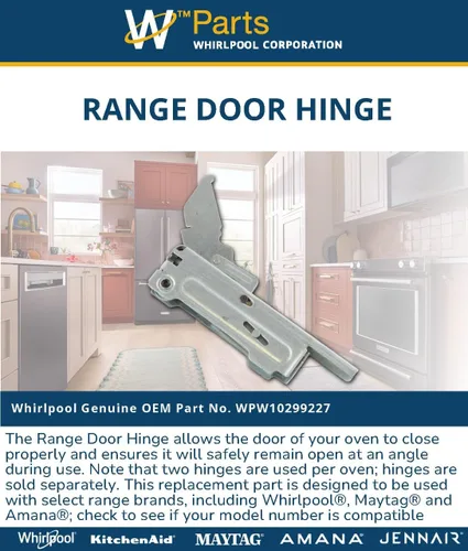 Vista 3 de Whirlpool WPW10299227 Bisagra para puerta de rango, multi