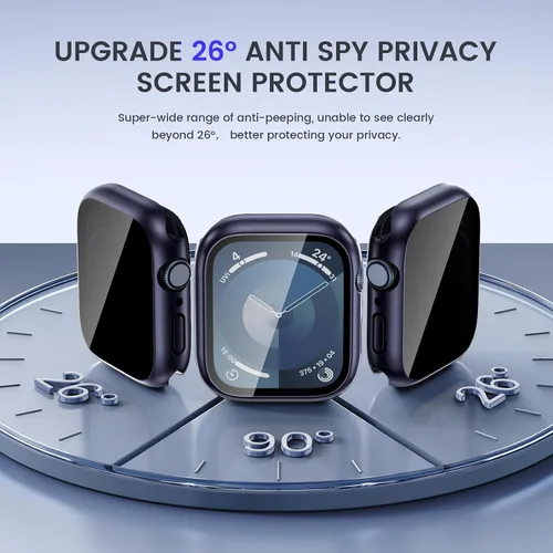 Vista 4 de Goton Funda impermeable con protección de privacidad compatible con Apple Watch, protector de pantalla de 40 mm para Series 6/5/4, SE 3/2/1