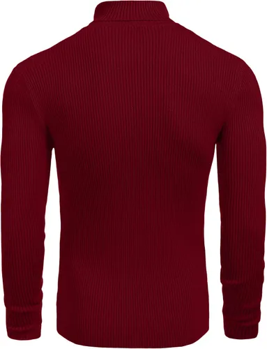 Vista 3 de COOFANDY - suéter de punto para hombre, acanalado, entallado y con cuello de tortuga