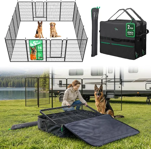 Vista 34 de FXW Rollick - Corralito para perros para patio, campamento con casa rodante, patentado, 24 pulgadas, 2 paneles Fácil instalación, resistente