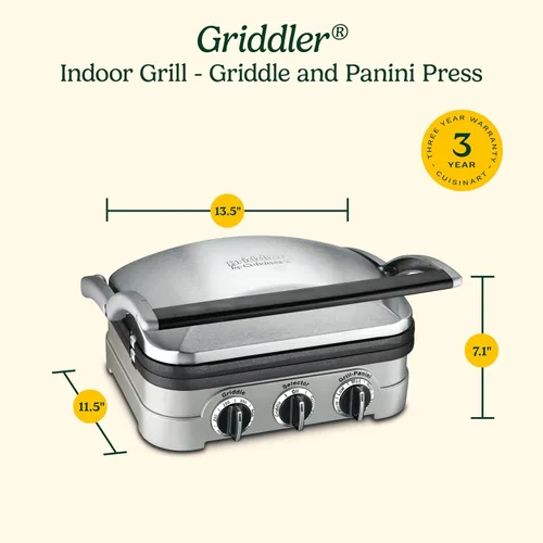 Vista 8 de Cuisinart Panini - Plancha 5 en 1 de 1500 W, apta para lavavajillas