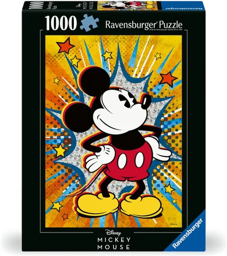 Vista 2 de Ravensburger Disney Retro Mickey 12000472 - Rompecabezas de 1000 piezas para adultos, herramientas hechas a mano, fabricado en Alemania, cada pieza