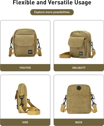Vista 7 de Small Crossbody Bag Side Shoulder Bag For Men, Women Mini Messenger Bag
