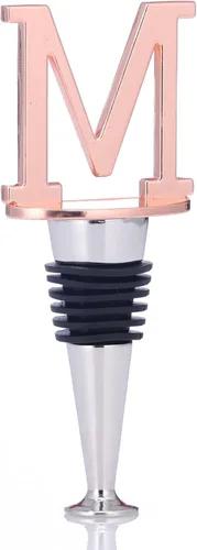 Vista 17 de Tapones de vino, tapones reutilizables para botellas de vino, chapado en oro rosa, tapón de vino con letra, regalo perfecto para vino, amplio uso