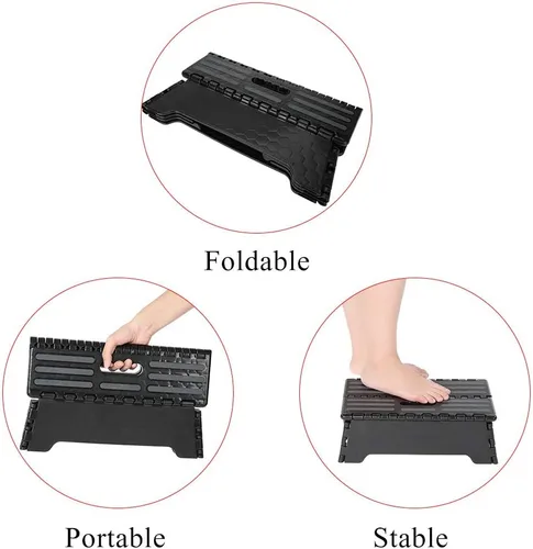 Vista 9 de Taburete plegable portátil para adultos y niños, silla de escalón con capacidad para hasta 300 libras para ancianas, embarazadas, baño, dormitorio