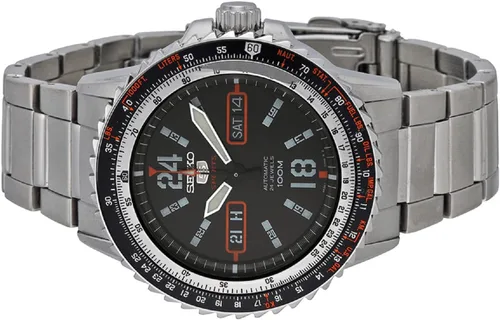 Vista 3 de Seiko Reloj para hombre de acero inoxidable con esfera negra SRP347, Negro -, Automático