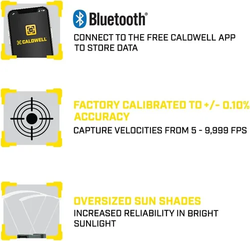 Vista 3 de Caldwell Ballistic Precision Chronograph with FPS and MPS Readings, Sun Screens and Large LCD Screen for Range Shooting
