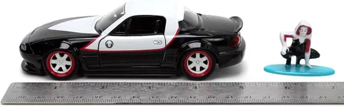 Vista 7 de Jada Marvel Avengers 1:32 1990 Mazda Miata - Auto fundido a presión y araña fantasma de 1.65 pulgadas, juguetes para niños y adultos