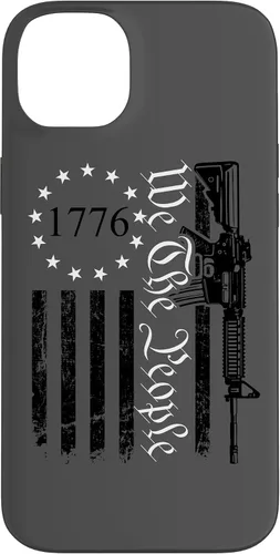 Vista 15 de iPhone 16 We The People - Funda patriótica con la bandera de Estados Unidos AR15 Pro Guns