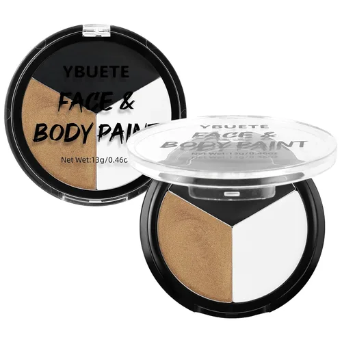 Vista 9 de YBUETE Paleta de pintura corporal a base de aceite gris negro blanco