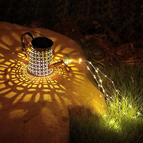 Vista 2 de B-Best Luces Solares para Exteriores Decoraciones de Jardín, Luz de Paisaje en Forma de Regadera Farol Colgante Grande, Decoración de Patio Exterior