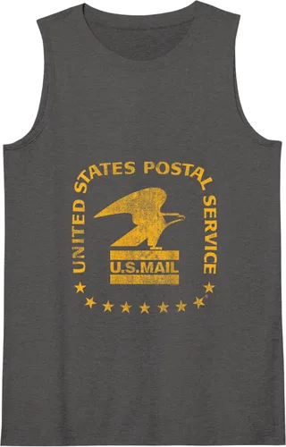 Vista 5 de USPS Servicio Postal de los Estados Unidos Vintage Mail Seal Tank Top, Negro -, Pequeña